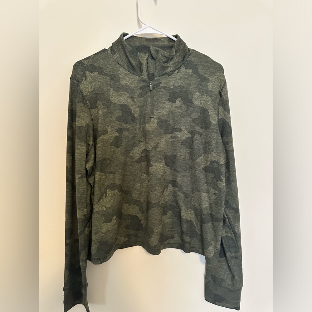 REFLEX 90 DEGREE BLACK GRAY CAMO 1/4 ZIP LONG SLEEVE PULLOVER ATHELETIC SHIRT